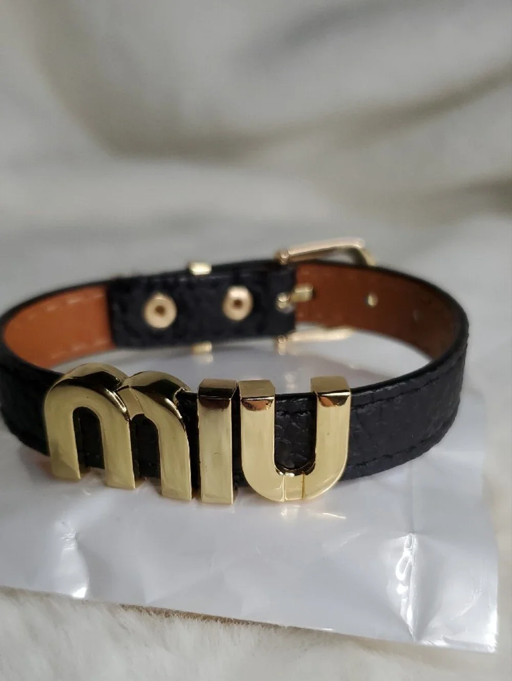 Fashion Jewelry Black Bracelet with Gold Initial Accents